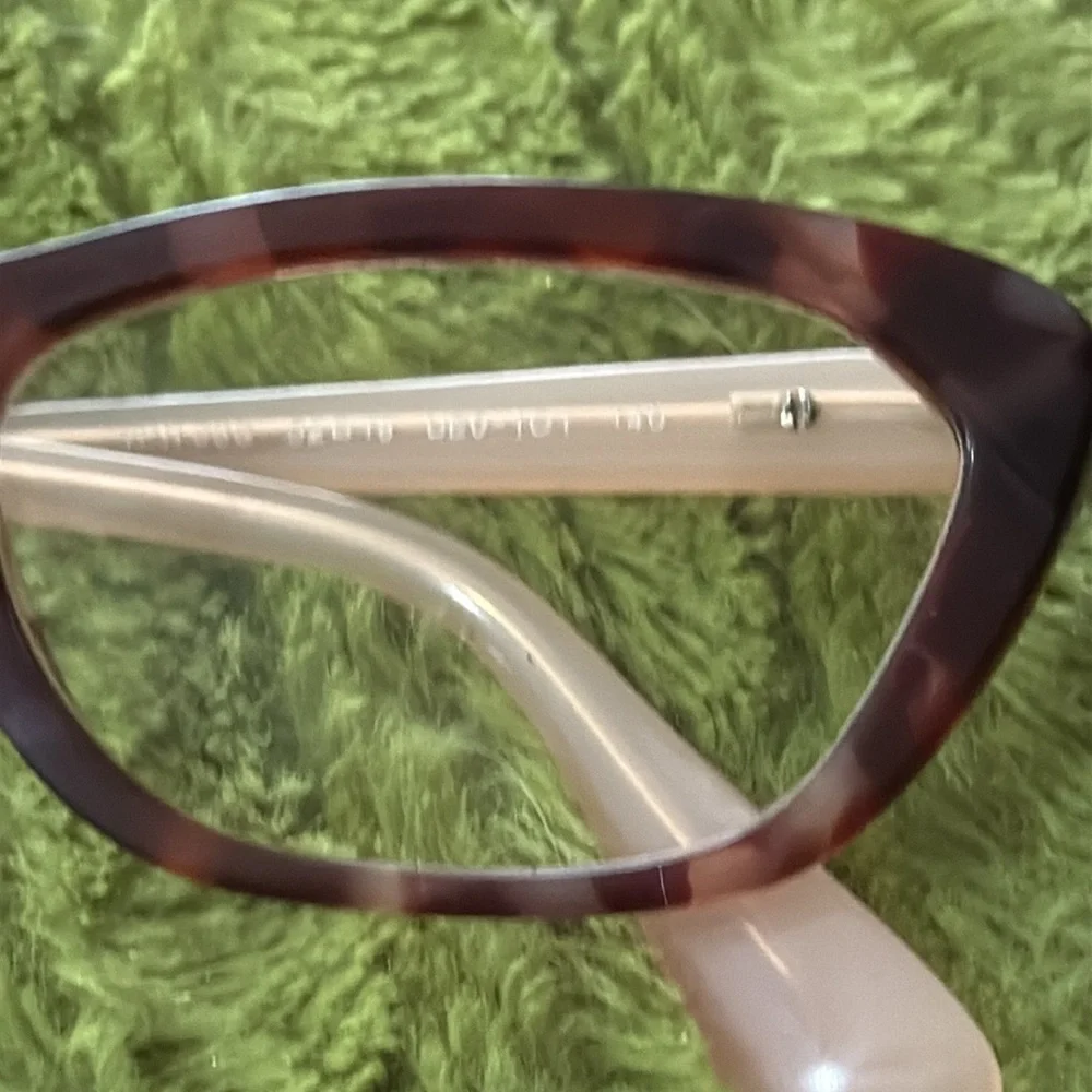 Prada Eyeglasses Frames VPR 03Q UE0-1O1 Brown Tortoise & Clear Pink 52-18-140